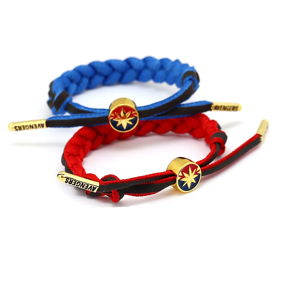 

Avengers Captain Marvel Bracelets Reflective Tape Adjustable Braided Bracelet Men Reflect Light Weave Shoelace Lovers Wristband