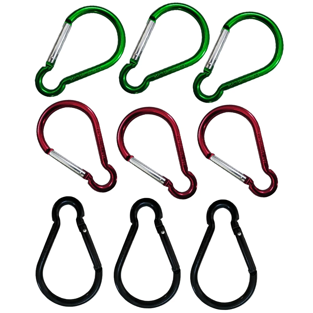 Perfeclan 9x Aluminum Keychain Clip Spring Snap Hook Dog Leash Strap Buckle Outdoors Outdoor Tools Aluminum Keychain Carabiner