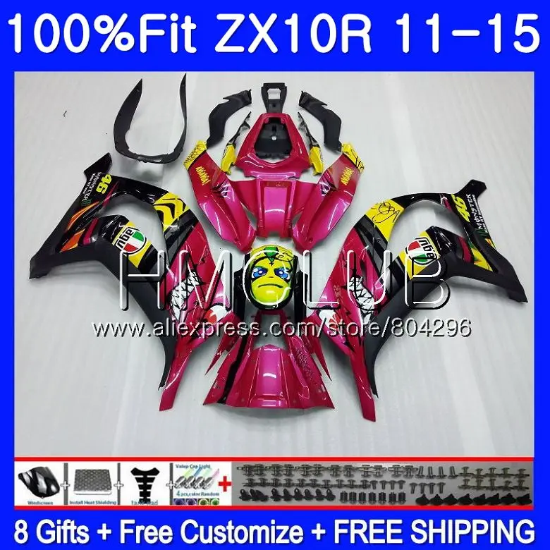 

Injection For KAWASAKI NINJA ZX 10 R ZX10R 11 12 13 14 15 41HM.4 ZX 10R 1000 ZX-10R 2011 2012 2013 2014 2015 Fairing Shark rose