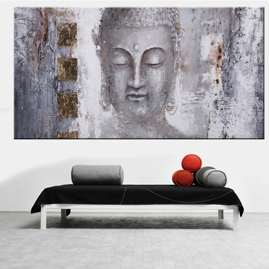 

Modern Lord Buddha Abstract Oil Painting on Canvas Religious Posters and Prints Cuadros Wall Art Pictures For Living Room