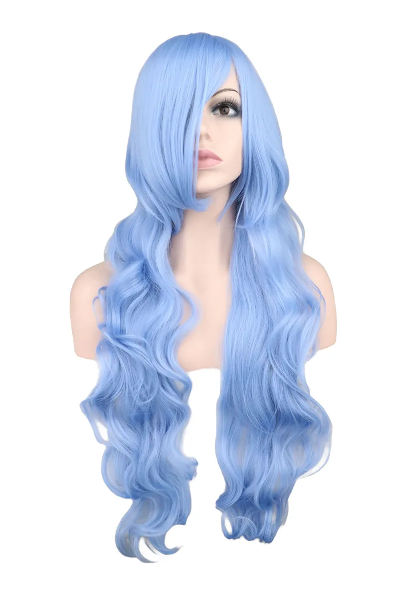 perruque bleu clair