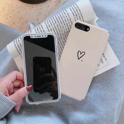 Coque Capa For iphone 7 8 plus 6 6s plus Simple Love Heart Hard PC Phone Case Back Cover For iPhone XS Max XR X 8 Plus Fundas Islamabad