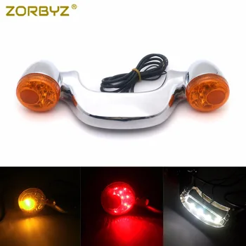 

ZORBYZ Chrome/Black Rear Tail Brake Light Turn Signal Bar For Harley Street Glide Road Glide 2010-2017