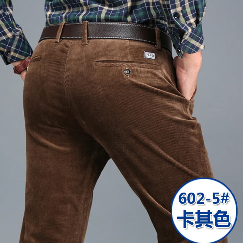

New Arrival Fashion Elastic 97% Cotton Corduroy Trousers Men Autumn Winter Straight Casual Loose Full Length Plus Size 29-40 42