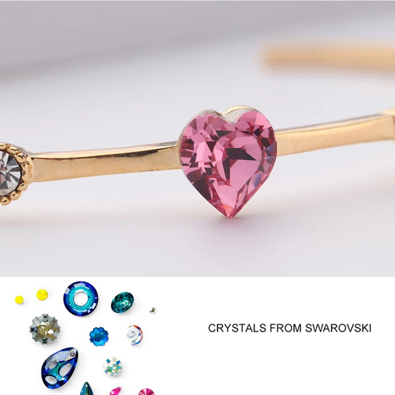 Женский Браслет манжета BeBella с кристаллами Swarovski модный подарок для невесты