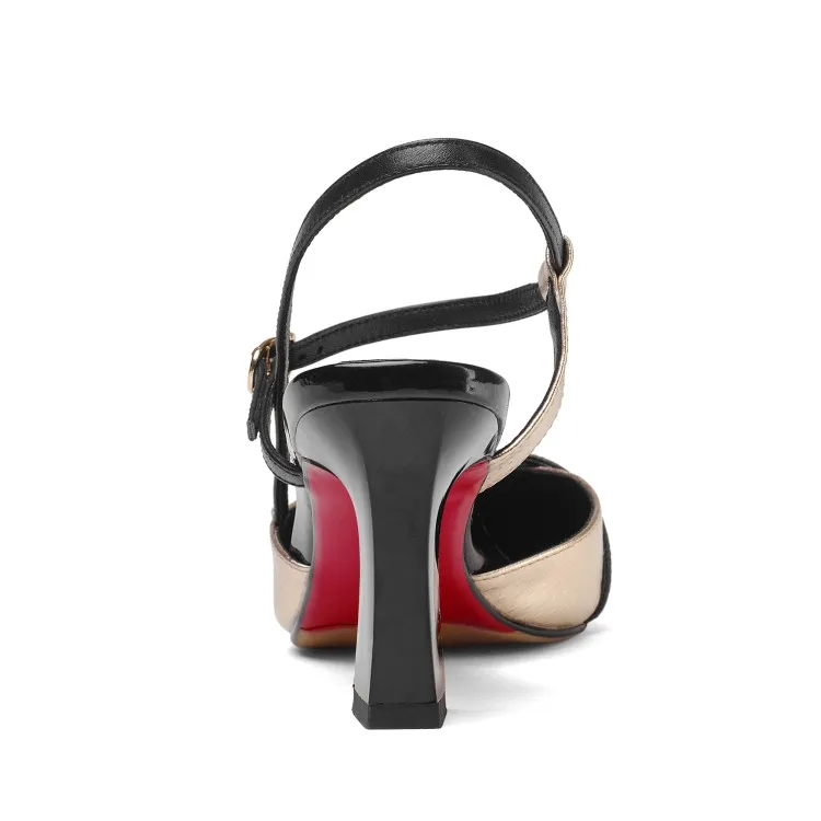 Toe Color Gladiador De Mujeres La Genuino Bombas Correa Altos 33 43 silver Sandalias Hebilla Tacones Tamaño Gold Cuero Del Mljuese Señaló 2018 Oro YS7qz66