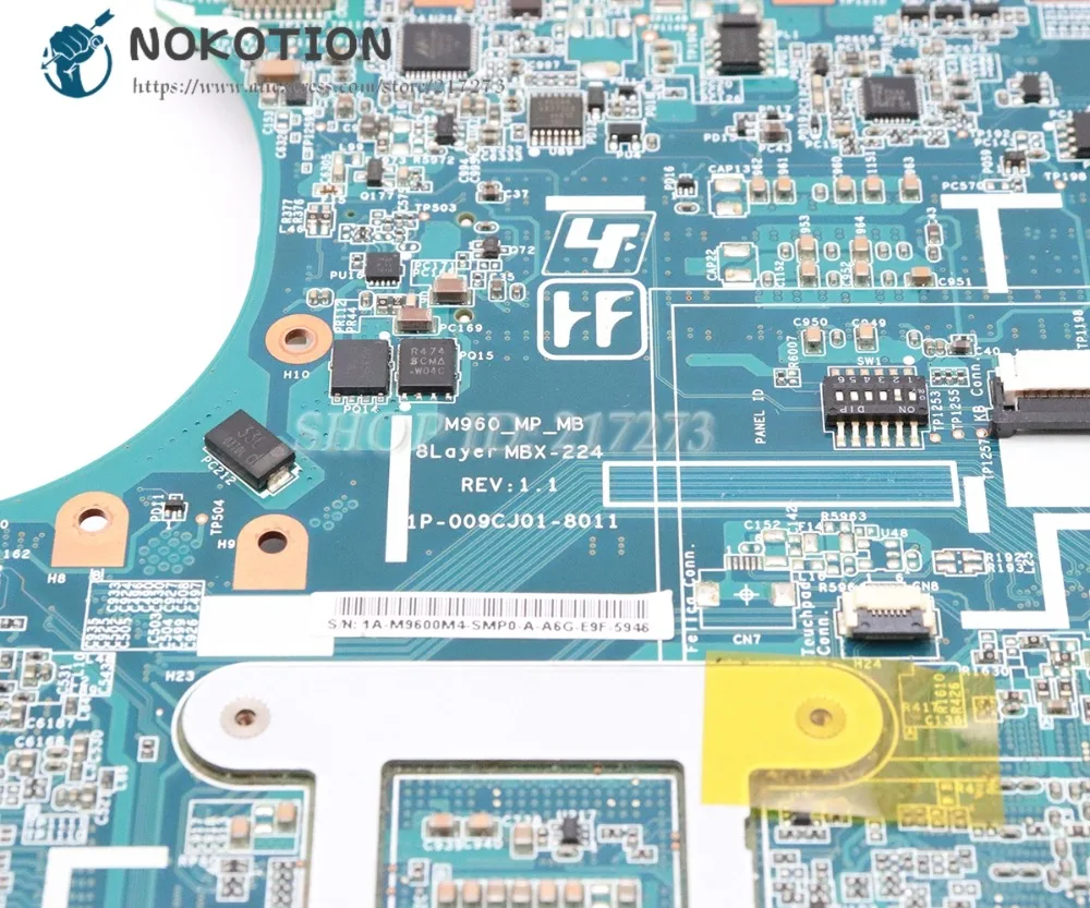 NOKOTION для sony VAIO VPCEA серии VPCEA290X материнская плата для ноутбука A1771571A MBX-224 M960 1P-009CJ01-8011 основная плата процессор