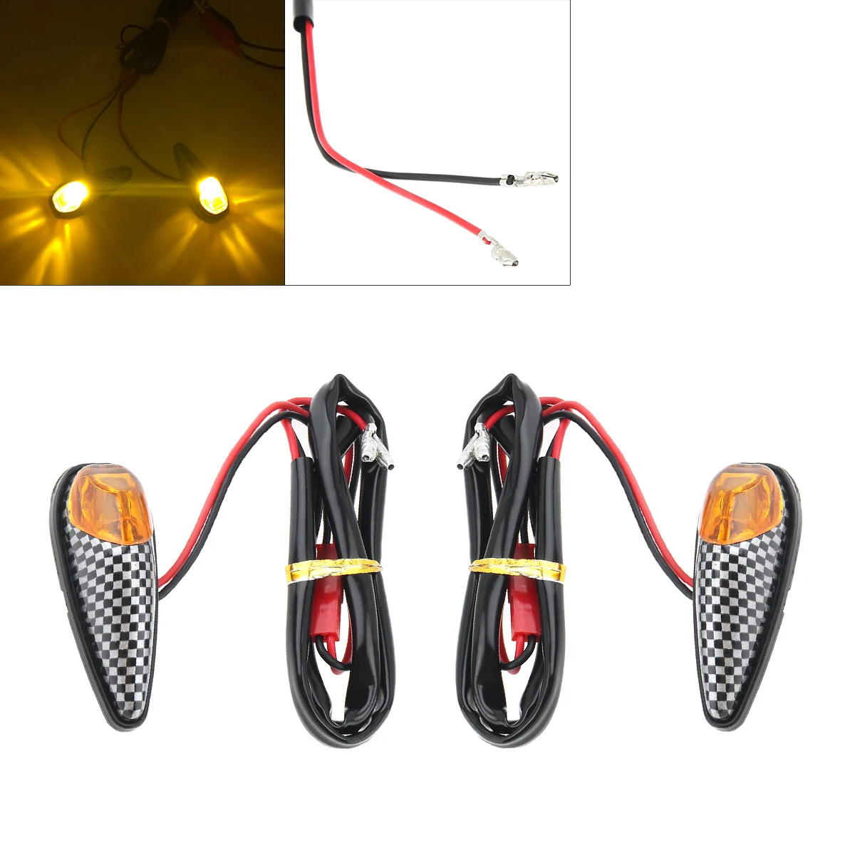 

2pcs Motorcycle Turn Signal Light 12V Cat Eye with Snakeskin Pattern LED Turn Signal Indicator for Motorcycle Universal