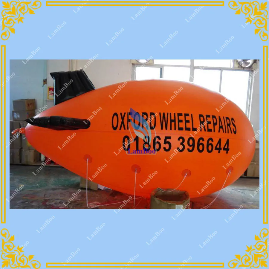 

4m/13ft Adverizing Orange Inflatable Airship Blimp Zeppelin with your LOGO for Different Events