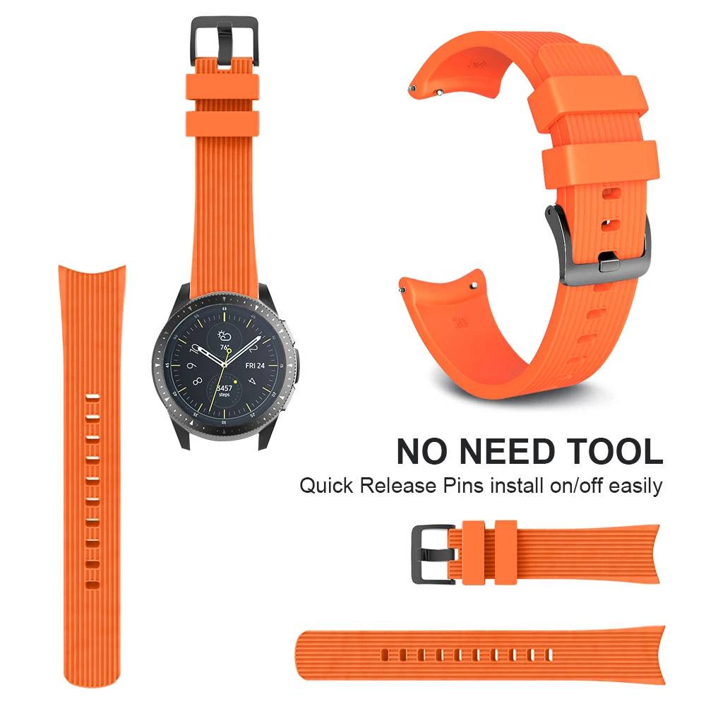 Silicone Watchband Strap - 20mm Adjustable Bracelet