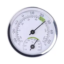 Бытовой Настенный аналоговый измеритель температуры и влажности сплав алюминиевый термометр гигрометр-30-50C