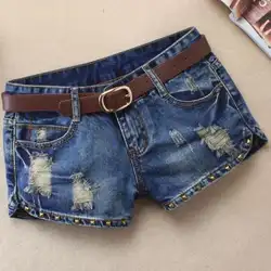 2018 Весна-осень рваные джинсовые шорты женские туфли с заклепками Узкие повседневные джинсы Шорты Большие размеры 26-30