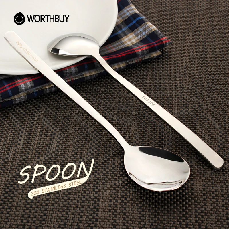 5-pieces Soup Dinner Spoon 8-Inch Rose Gold Metal Korean Spoon Stainless Steel Table Spoons By Buyer Star