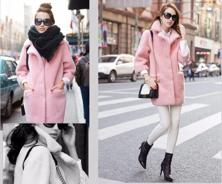Меховой жилет из искусственного меха женская куртка из искусственного меха норки размера плюс XXXL розовая шуба европейский дизайн утолщенное теплое пальто XC037