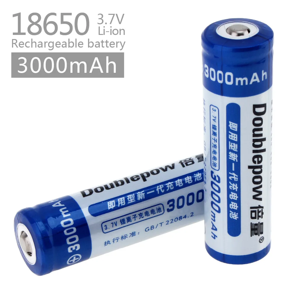 

2pcs/set Doublepow LSD High Capacity 3000mAh 3.7V 18650 Li-ion Rechargeable Battery with 1200 Cycle