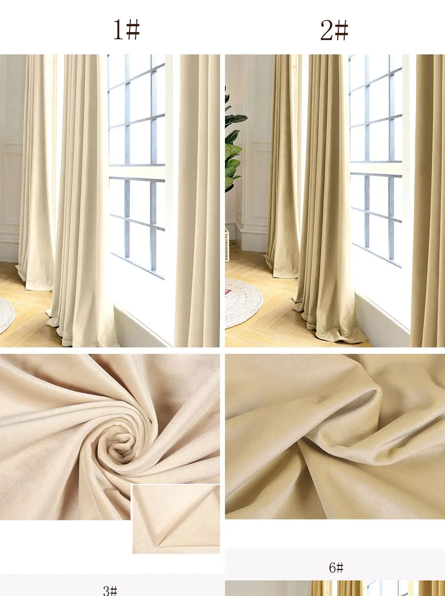 Soft Touch Velvet Blackout Windows Curtain Drape Panel