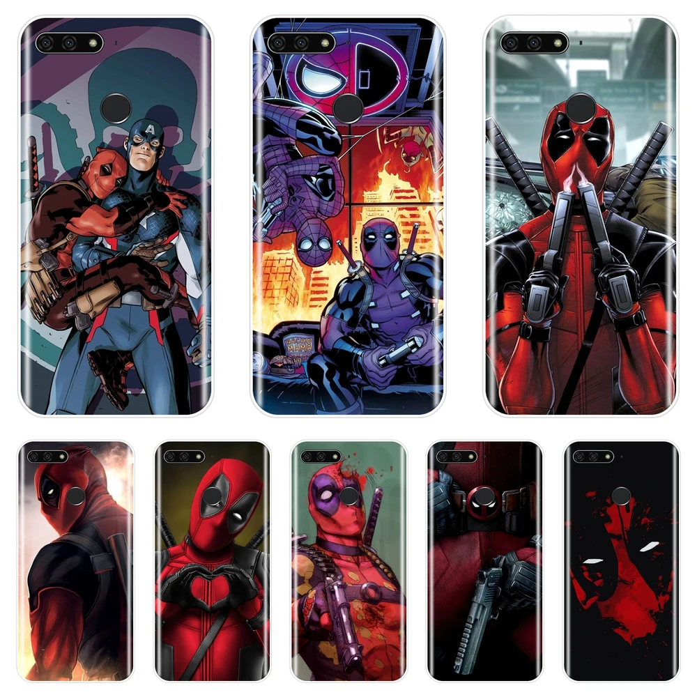 

Cool Deadpool Silicone Phone Case For Huawei Y3 Y5 Y6 II Y7 2017 Pro Soft Back Cover For Huawei Y5 Y6 Y7 Prime 2018 Y9 2019 Case