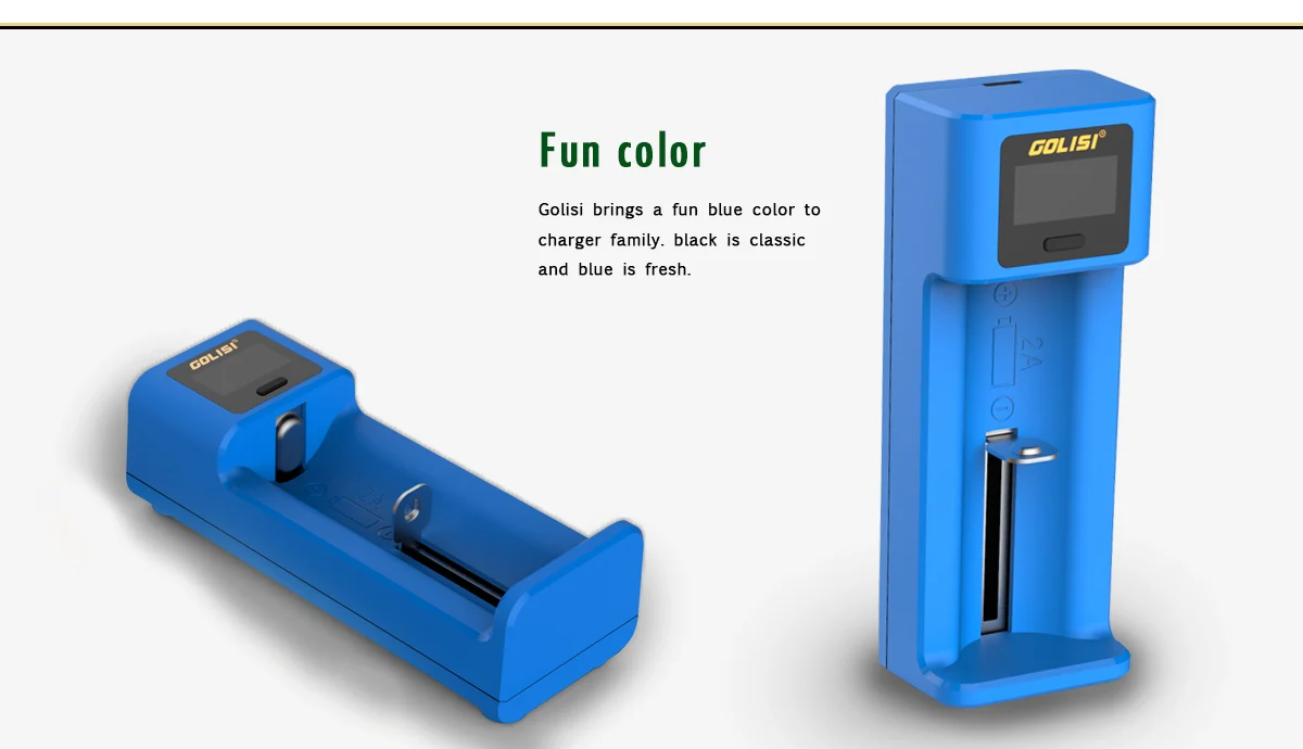 Golisi I1 LCD Display USB Port Lite Battery Charger for Li-ion/Ni-mh/Ni-cd Battery Single Slot