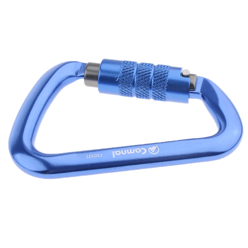 28KN D Shape Carabiner Locking Spring Snap Hook Outdoor Rescue Arborist Mountaineer Equipment Camping Hiking Climbing Accessory