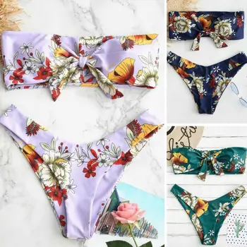 

High Quality Women Bandeau Bikini Padded Set Brazilian Swimwear Beachwear Hot New Push Up Padded Brazilian Women