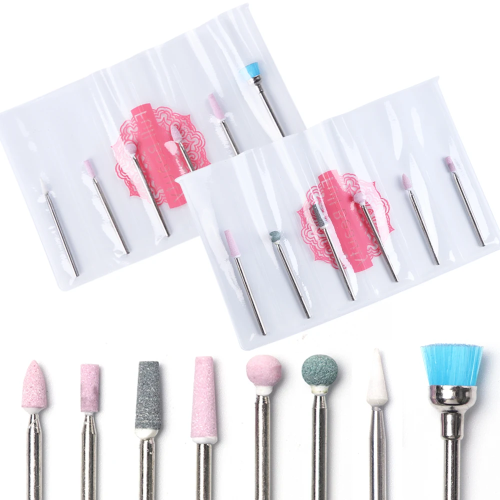 6pc/pack Nail Drill Bits Manicure Milling Cuticle Cutter Tools UV Gel