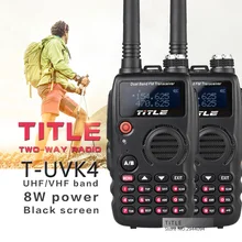 (2PCS)Black TITLE portable radio T-UVK4 Dual Band UHF VHF Two Way Radio for Baofeng UV-5R/BaoFeng UV-82 walkie talkie