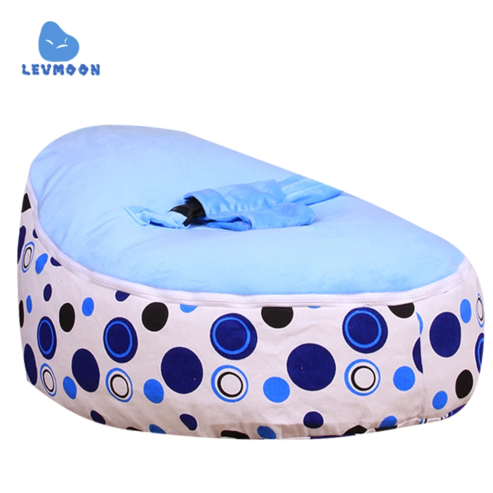 Levmoon Medium Blue Circle Print Bean Bag Chair Kids Bed For Sleeping Portable Folding Child Seat Sofa Zac Without The Filler Levmoon Medium Blue Circle Print Bean Bag Chair Kids Bed For Sleeping Portable Folding Child Seat Sofa Zac Without The Filler