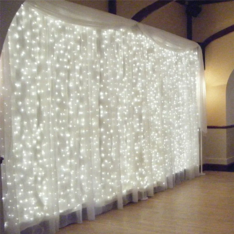 

Romantic 300 LED Curtain Fairy Lights with USB Remote Controller Outdoor Garden Wedding Party Decoration
