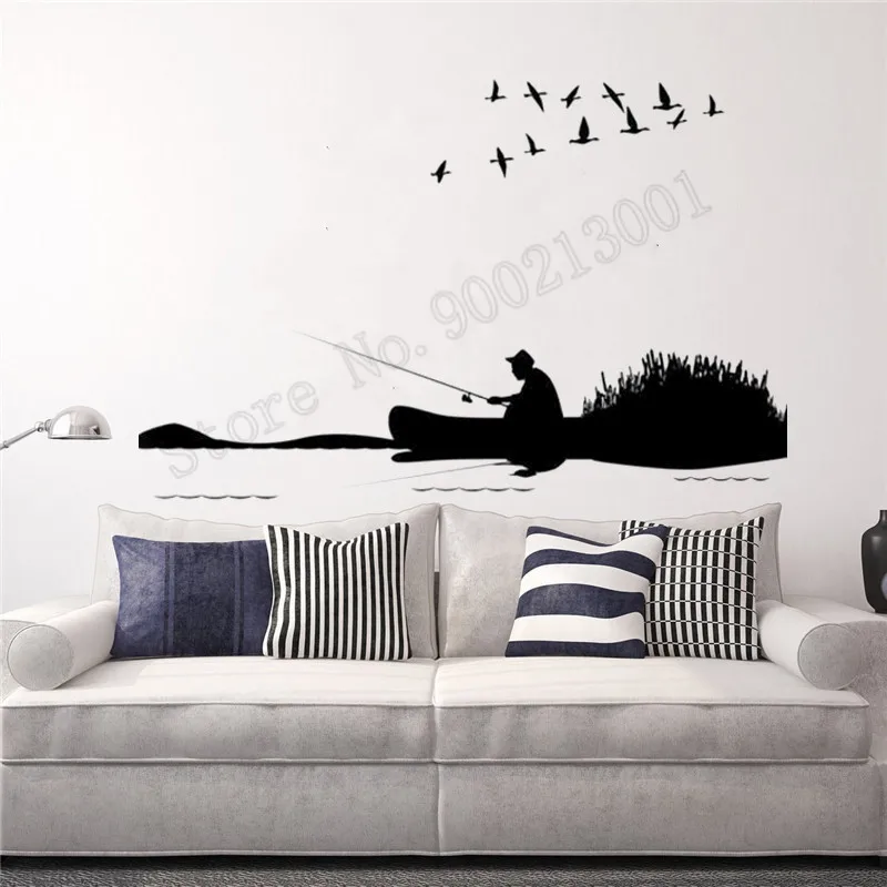 Angling Fisherman Wall Decoration Vinyl Art Design Decor Removeable Poster Beauty Modern Mural Fishing Decals LY858 Angling Fisherman Wall Decoration Vinyl Art Design Decor Removeable Poster Beauty Modern Mural Fishing Decals LY858