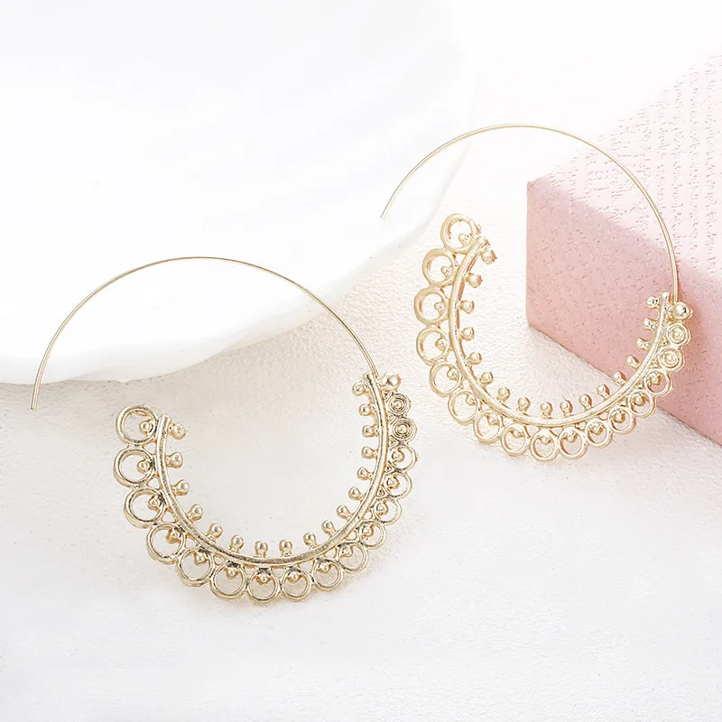 2021 New Rushed Earings Oorbellen Earing Jewelry Personality Circular Spiral Earrings Exaggerated Gear Shape Products Wholesale | Украшения