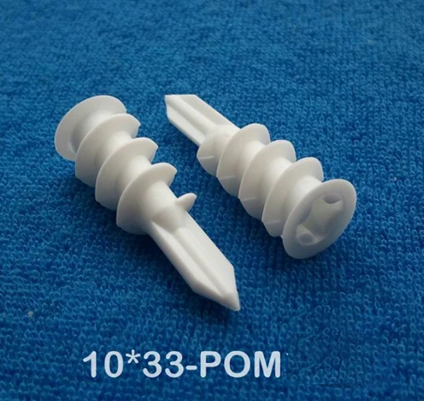 10X33mm Plastic screw wial plug easy fast anchor plasterboard self