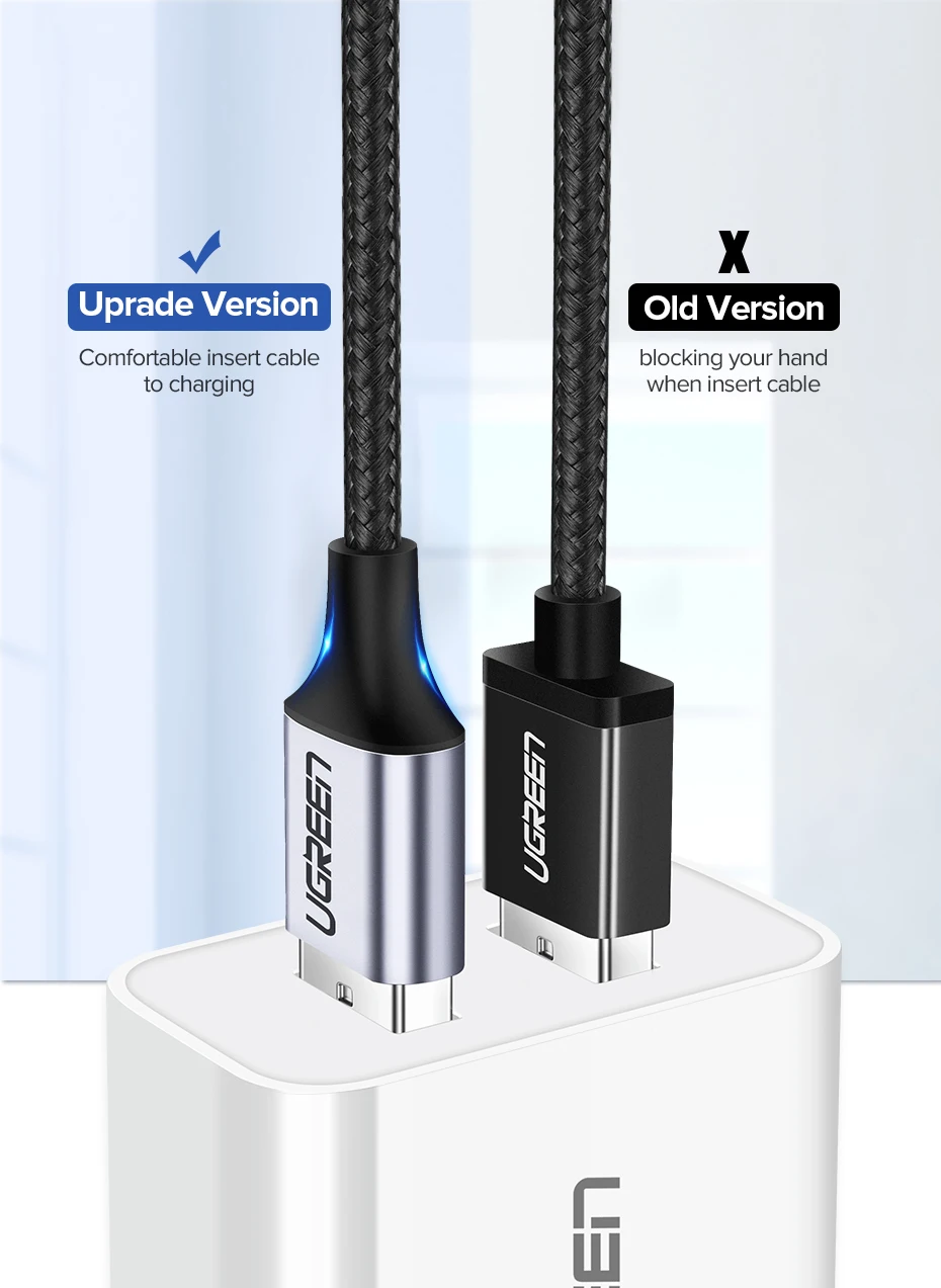 Кабель Ugreen usb type c для быстрой зарядки samsung Galaxy S9 S8 huawei P30 pro xiaomi 9 8 usb c кабель мобильного телефона зарядное устройство короткое