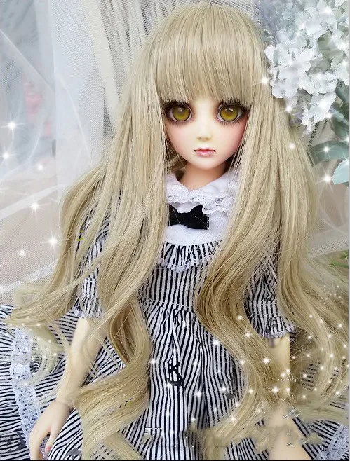 2018 Новое поступление 1/4 Bjd SD кукла парик Фэнтези золотой цвет мода давно Большой