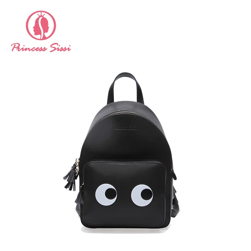 

Princess Sissi Women Big Eyes Backpack New 2017 Fashion Tassels Cartoon Lady Back Pack For Teenager Girls School Shoulde Bags