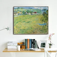 Scenery in Auve by Vincent Van Gogh Poster Print Canvas Painting Calligraphy Wall Picture for Living Room Bedroom Home Decor an angel in rrd with lute by da vinci wall picture poster print canvas painting calligraphy for living room bedroom home decor