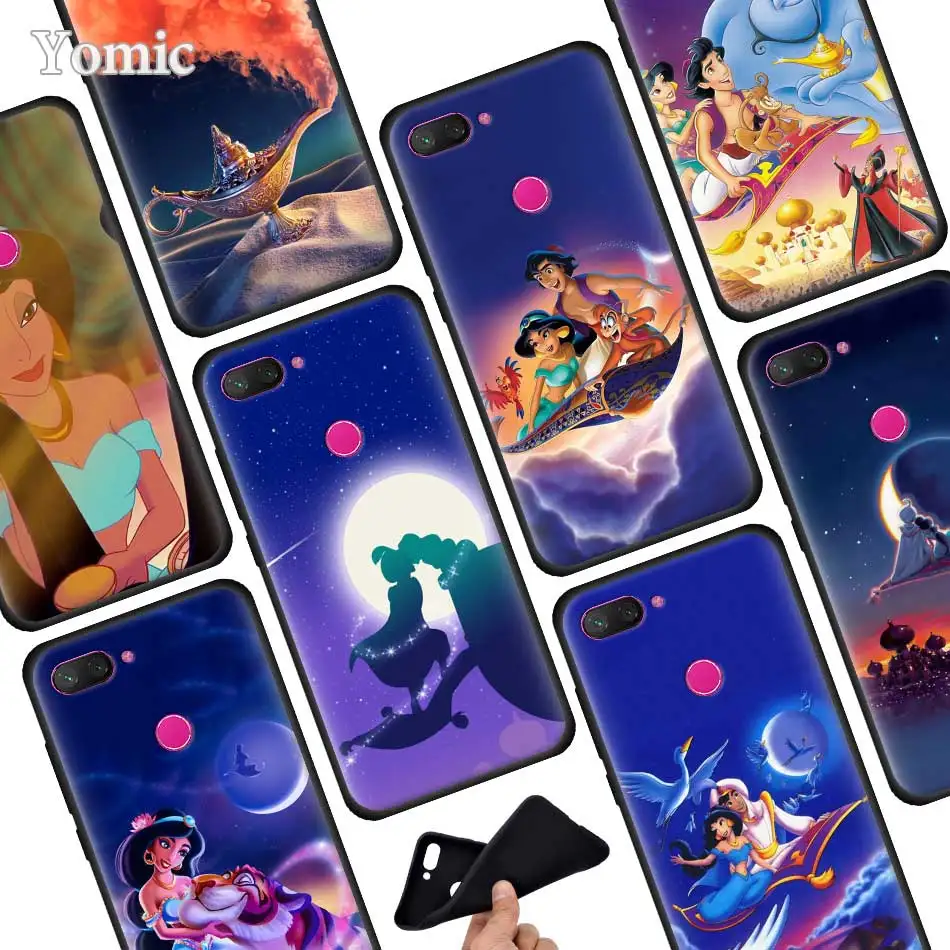 

Aladdin Jasmine Princess Black Silicone Phone Case for Xiaomi 6X 5X Mi 8 A1 A2 Lite Poco F1 Mi Play Redmi 6 7 Pro Cover