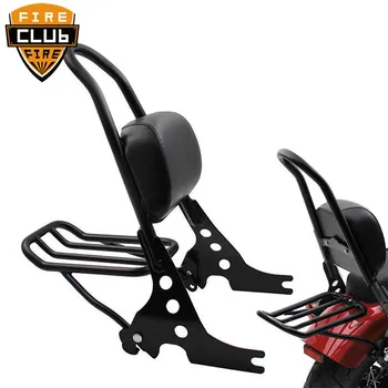 

Black Motorcycle Luggage Rack Rear Passenger Backrest Sissy Bar Cushion Pad For Harley Sportster 883 1200 XLH XL 883C 883R 120