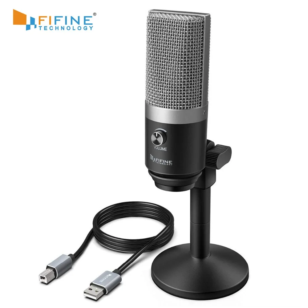 FIFINE USB микрофон для ноутбуков Mac и компьютеров для записи потоковой передачи Twitch Voice overs Podcasting для Youtube Skype K670