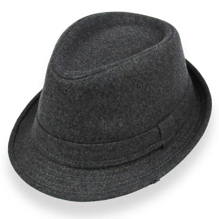 Новая модная шляпа из искусственной шерсти, Высококачественная винтажная джазовая шляпа высокого качества для мужчин и женщин, танцевальная Кепка в британском стиле черного и серого цвета