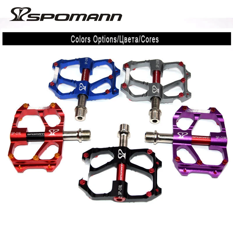 

Spomann Bicycle Pedal Aluminum Alloy Mountain Bike Pedal MTB Road Cycling Sealed 3 Bearings Bike Pedals BMX Bicycle Parts