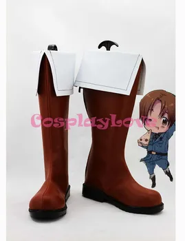 

Custom Brown Feliciano Cosplay Shoes Loong Boots from Axis Powers Hetalia Cosplay For Halloween Christmas