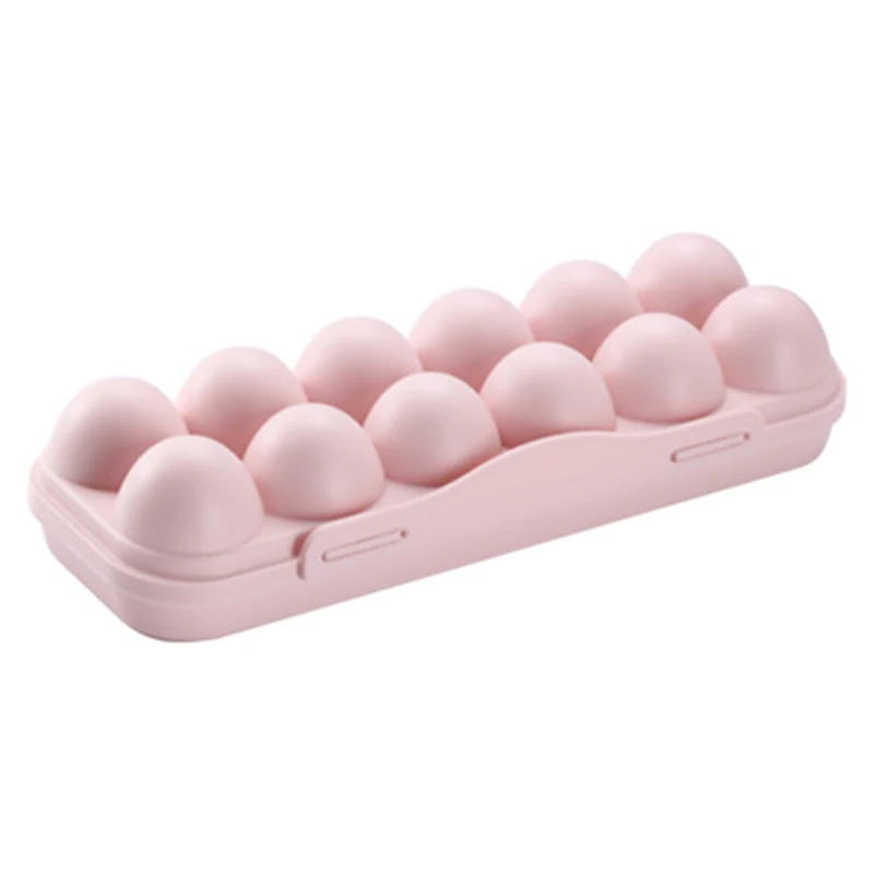 Походный портативный переносный 12 яиц Складной Ящик Контейнер держатель для хранения - Цвет: Pink