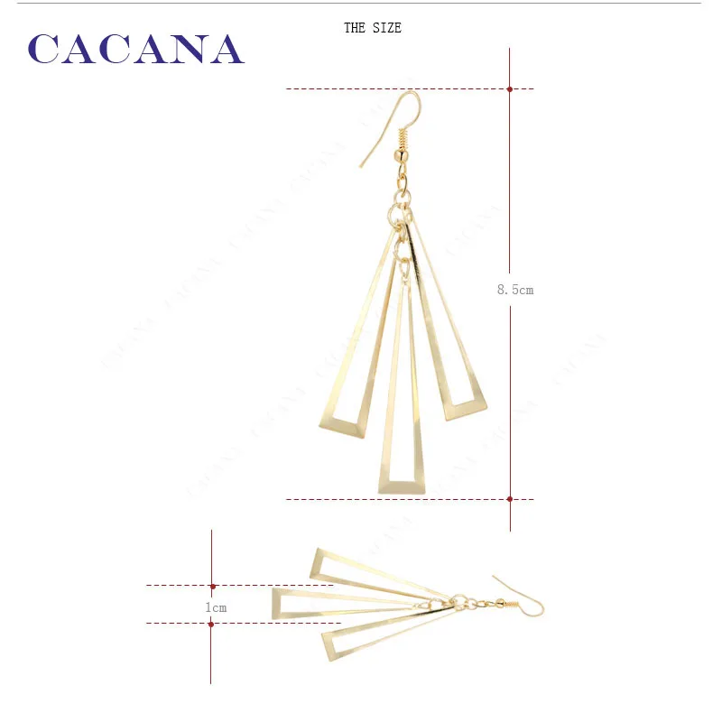 CACANA Dangle Long Earrings Hollow Rectangle Style For Women Bijouterie Hot Sale No.A87 A88