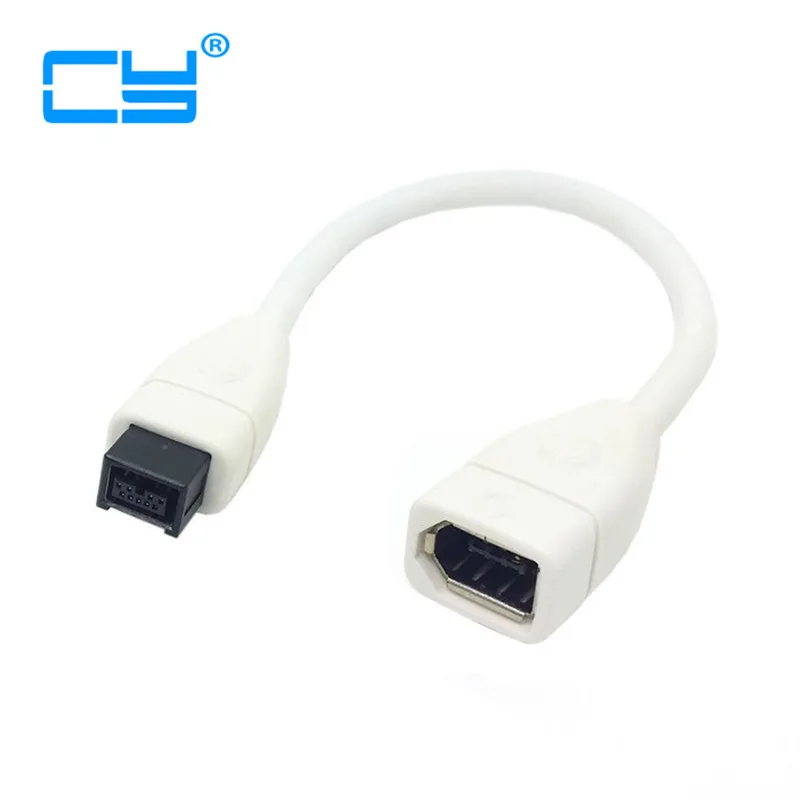 

White Firewire IEEE 1394 IEEE1394 6PIN Female to 1394b 9PIN male Firewire 400 TO 800 Adapter Cable 10cm 0.1m