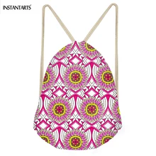 INSTANTARTS Красивая индийская Мандала принт женские мешки с Кулиской повседневные Мягкие рюкзаки для девочек многофункциональные пляжные сумки