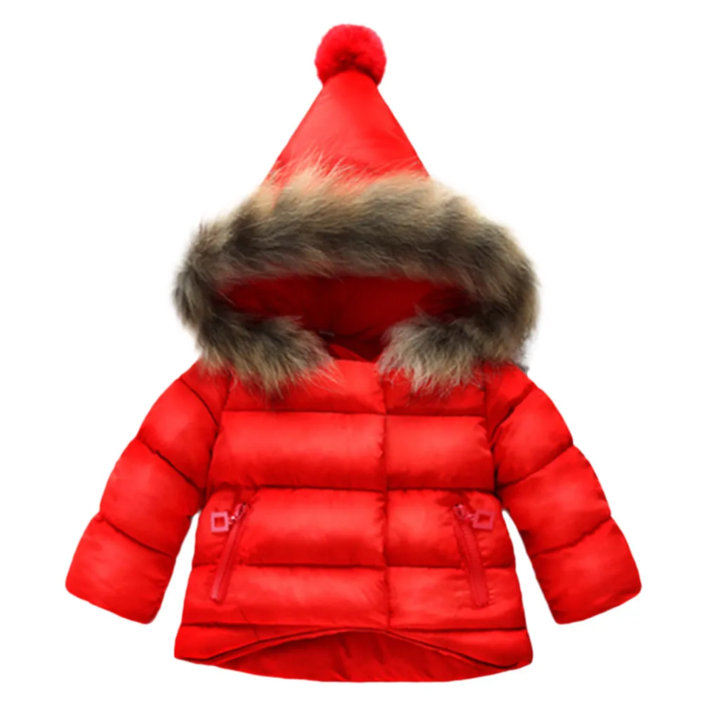 ARLONEET/куртка для маленьких девочек осенне-зимнее теплое пальто для девочек, теплая верхняя одежда с капюшоном, пальто для мальчиков, куртка, пальто, одежда L0926 - Цвет: RD