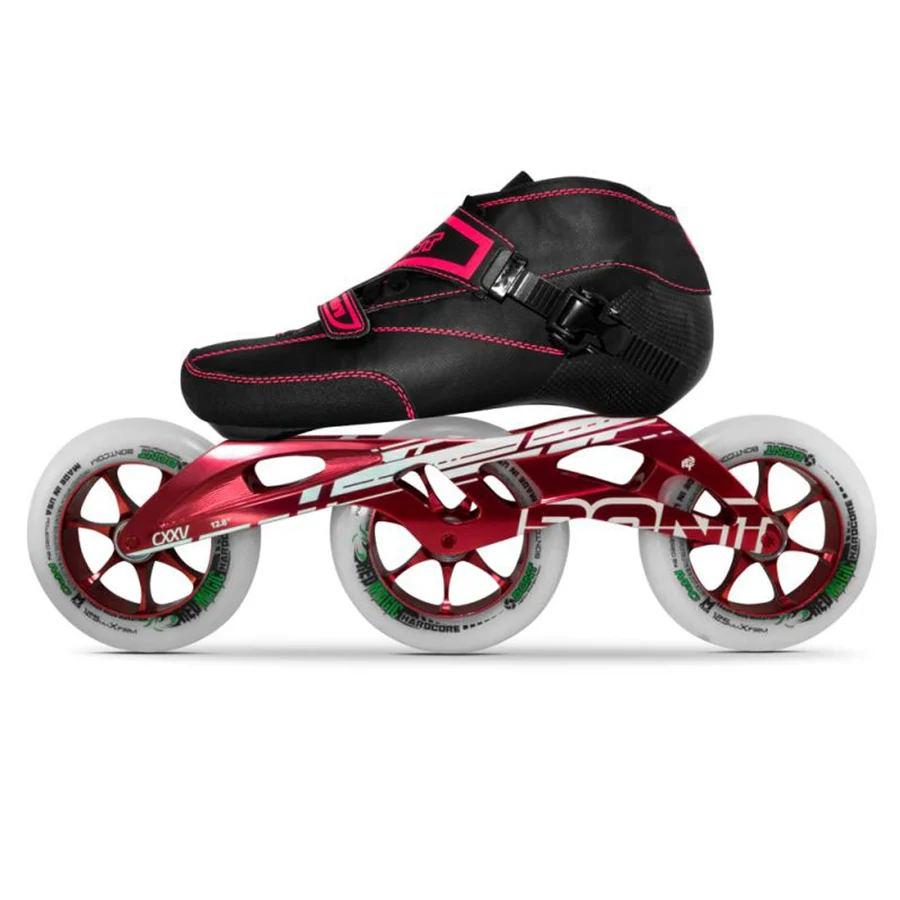 100% الأصلي بونت إندورو 2PT 195 مللي متر 2PF CXXV سرعة حذاء تزلج بعجلات Heatmoldable ألياف الكربون التمهيد 3*125 مللي متر الأحمر السحر عجلة Patines