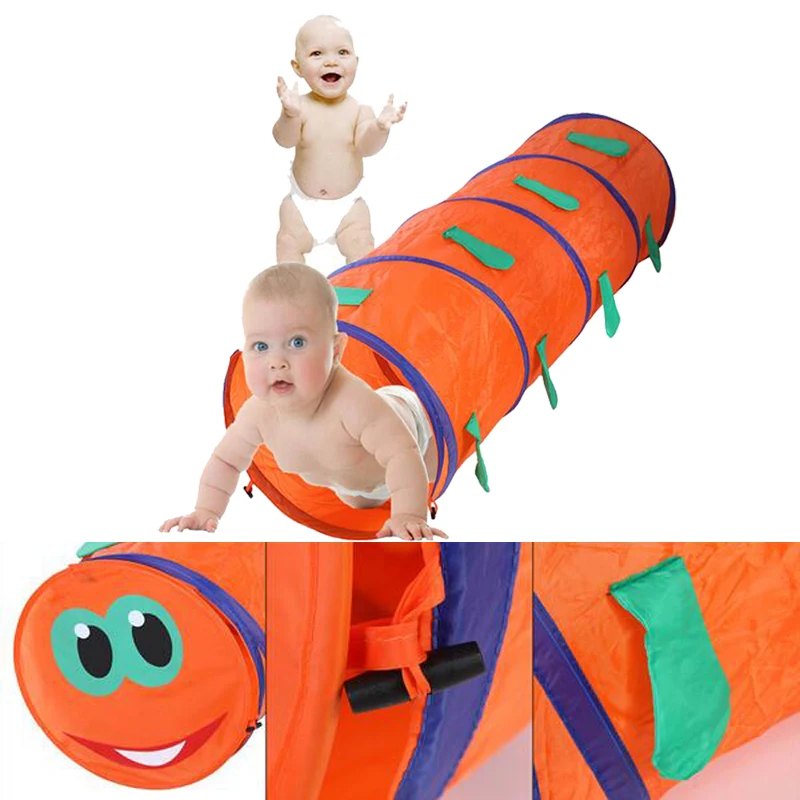 Portable Play Tunnel Toy Tent 120cm Long Kids Crawling Pop up Discovery Tube Fortable OutdoorIndoor Game Crawl Tunnel Tent