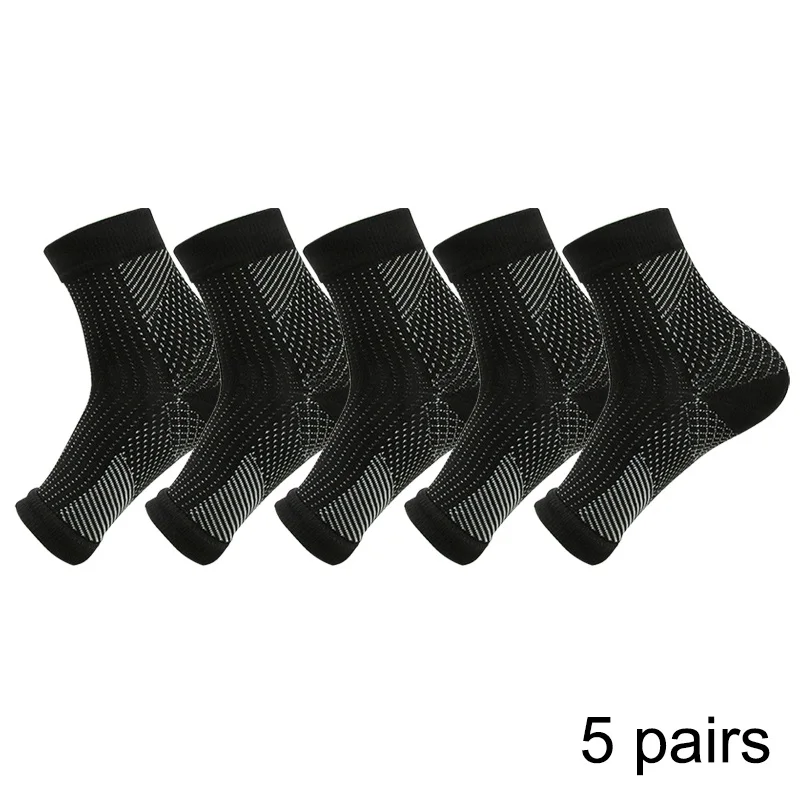 1 пара, компрессионные носки унисекс с защитой от усталости, для путешествий, для женщин и мужчин, анти-носок против усталости - Цвет: black 5pair