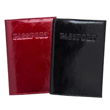 USA oil black Standard size Genuine leather simple passport cover cases passport organizer personalized passport holder
